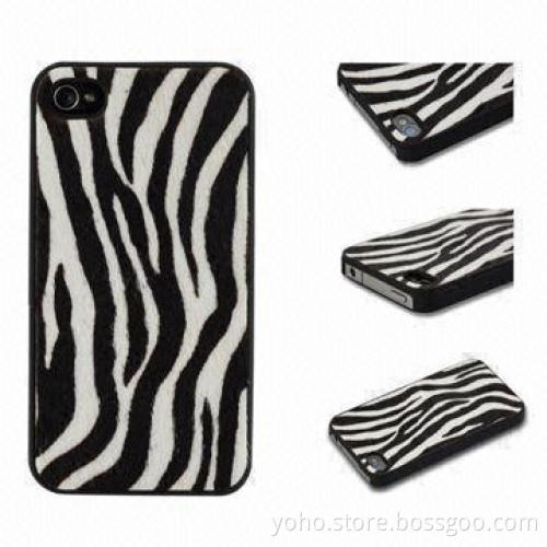 Zebra-Stripe PC Cases for iPhone 4 and 4S, in White and Black Color, Elegance Look, Soft Hand-feel